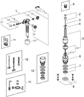 Grohe Austauschgarnitur mattchr/chr