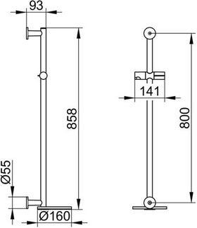 Keuco Brausestange IXMO 855mm Ros rd m Abl vc/ant