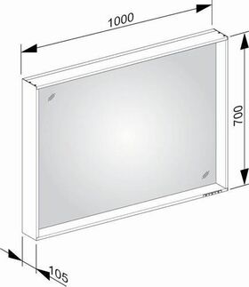 Keuco Lichtspiegel X-LINE 1000x700x105mm vulkanit