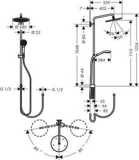 HG Showerp CROMA Sel 280 AIR 1JET RENO DN 15 chrom