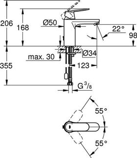 Grohe EH-WTbatt EUROSMART C 1/2Zoll M-Size chr