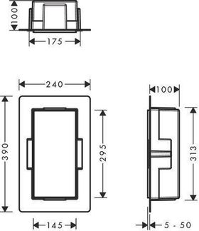 HG Wandnische XtraStoris Minimalistic m offen. Ra 300x150x100mm mattschwarz