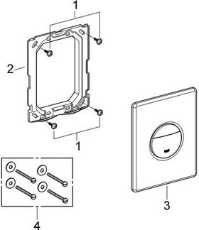 Grohe WC-Betätigung NOVA C 156x197mm chrom