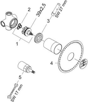 HG Grundkörper Quattro DN 20 für 4-Wege Umstellventil Unterputz