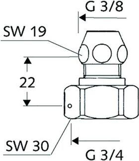 SCHELL Wasserzähler-Verschraubung chrom, Quetschverschraubung 3/4Zoll IG