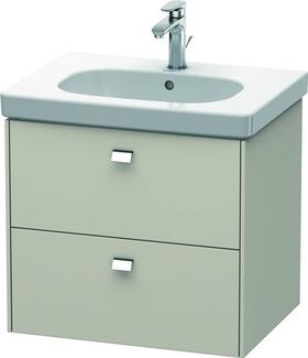 Duravit Waschtischunterbau BRIOSO Griffe chrom 563x620x469mm taupe matt