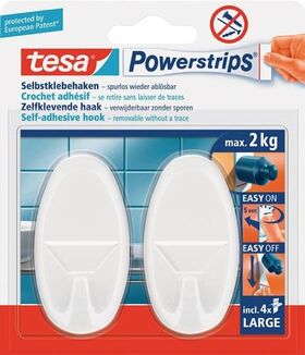 Deko Hak.Powerstrips® Hak.LARGE 58013 Gr.L (70x37 mm) ov.weiß