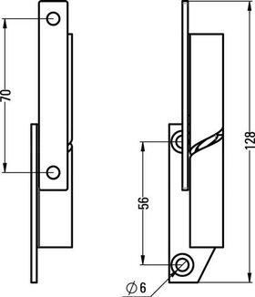 Trennwandscharnier 6030/31 VA 316L Rollenlänge 100mm DIN re.HERMETA