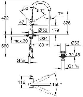 GROHE Einhand-Waschtischbatterie Atrio XL-Size warm sunset