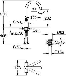 GROHE WT-Einlochbatt. Atrio Private C. 21134 L-Size für Hebelgriffe warm sunset