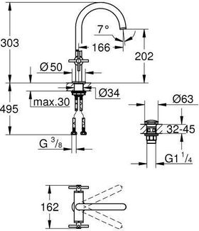 Grohe WT-Einlochbatterie ATRIO 1/2Zoll, L-Size cool sunrise