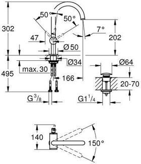 GROHE Einhand-Waschtischbatterie Atrio L-Size supersteel
