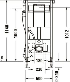 Duravit Wand-WC-Element DURASYSTEM 500x1148mm, Geruchsabsaugung, Trockenbau