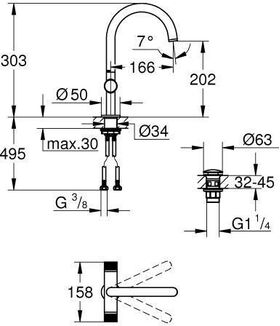 GROHE WT-Einlochbatt. Atrio Private C. 21138 L-Size Knopfbetät. cool sunrise