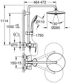 Grohe Duschsystem EUPHORIA SYSTEM 260 m EH-Mischer chr