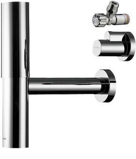 Designsiphon Set FLOWSTAR AXOR mit Eckventilen brushed nickel