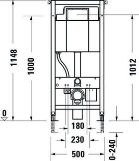 Duravit Wand-WC-Element DURASYSTEM 500x1148mm, Hygienespülung, Trockenbau