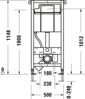 Duravit Wand-WC-Element DURASYSTEM 500x1148mm, Hygienespülung, Trockenbau