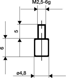 Messeins.D.4,8mm plan M2,5 STA z.Messuhren KÄFER