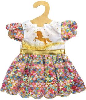 Pu-Glitzerkleid Einhorn Goldy,Gr.35-45cm