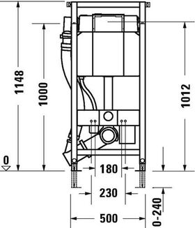 Duravit Wand-WC-Element DURASYSTEM 500x1148mm Geruchsabs. Hyg-spü Trockenba