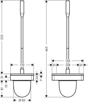 WC-Bürstenhalter AXOR UNIVERSAL Wandmontage stainless steel optic