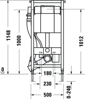 Duravit Wand-WC-Element DURASYSTEM 500x1148mm, Geruchsabsaugung, Trockenbau