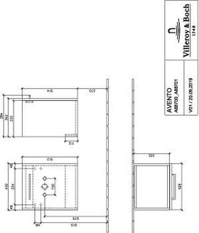 V&B Waschtischunterschrank AVENTO 430x514x352mm Ans li Crystal White