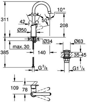 Grohe EH-WTbatt EUROSMART 1/2Zoll L-Size chr