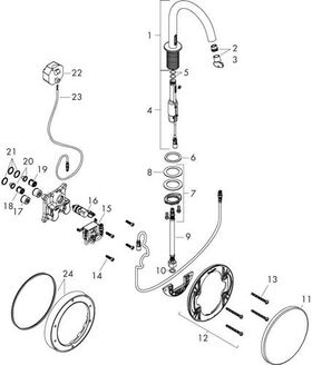 Elektronik-Waschtischmischer AXOR UNO 230 V chrom