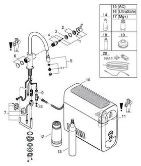 Grohe EH-Spültischbatterie BLUE HOME Starter-Kit C-Auslauf chr