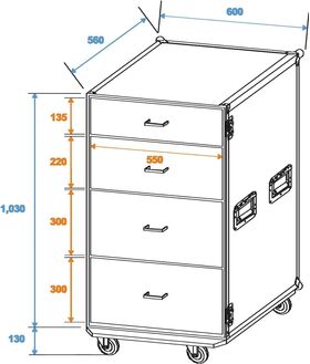 ROADINGER Universal-Schubladen-Case ODS-1 mit Rollen