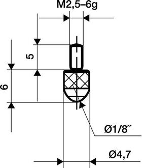 Messeins.D.3mm L.6mm KGL M2,5 Ku.z.Messuhren KÄFER