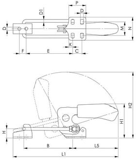 Verschlussspanner Nr.6848H Gr.2 horiz.AMF