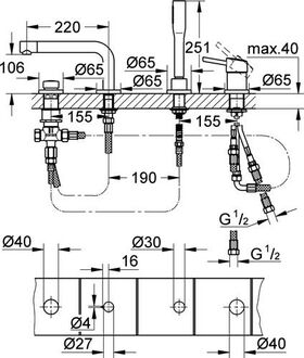 Grohe 4-L-EH-Wannenkombi CONCETTO chr