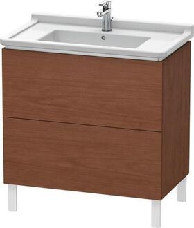 Duravit Waschtischunterbau L-CUBE 820x469mm 2 Au we hgl ES Nussbaum mitte