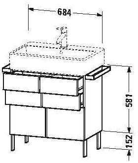 Duravit Waschtischunterbau VERO AIR 581x684x431mm taupe