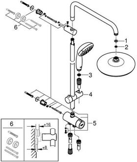 Grohe Duschsystem TEMPESTA SYSTEM 210 Flex m Umstellung chr