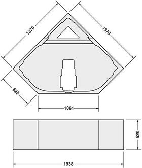 Duravit Wannenträger D-CODE für 700137, 1400x1400mm