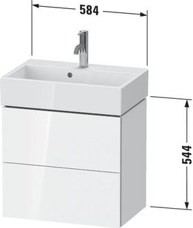 Duravit WTU Compact L-CUBE 544x584x391mm 2 Schubk taupe supermatt