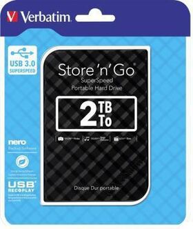 Verbatim Festplatte Store n Go 53195 USB 3.0 2TB schwarz