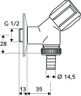 SCHELL Geräteschrägsitzventil COMFORT chrom 1/2Zoll