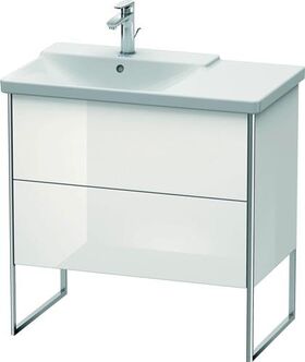 Duravit Waschtischunterbau XSQUARE Be links 805x810x473mm weiß hochglanz