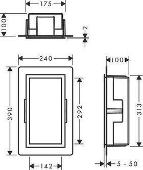 HG Wandnische XtraStoris Individual mattweiß 300x150x100mm Designrahmen matt