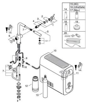 Grohe EH-Spültischbatterie BLUE HOME Starter-Kit L-Auslauf chr