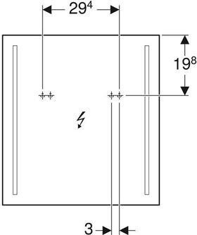 Geberit Lichtspiegel OPTION Beleuchtung beidseitig 600x650x36mm