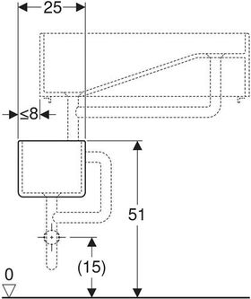 Geberit Gipsfangbecken-Unterteil PUBLICA ohne Überlauf, 250x350x210mm weiß