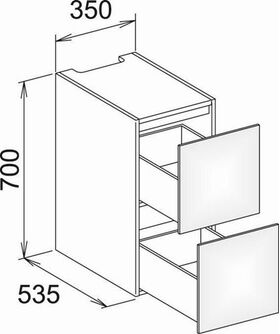 Keuco Unterbauschrank EDITION 11 PLANNIN 350x700x535mm m LED-I-Bel trü