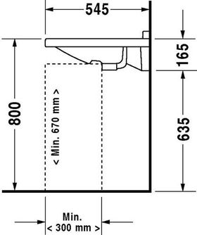 Duravit Waschtisch STARCK 3 VITAL m ÜL HLB 600x545mm 1 Hahnloch weiß