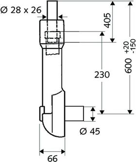 SCHELL WC-Spülrohr COMPACT II höhenverstellbar d= 45mm